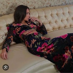 WeWoreWhat Cut Out Flocked Velvet Dress